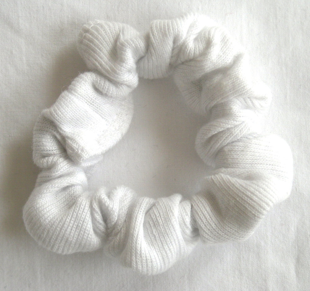 White Jersey Scrunchy - Twiggy Scrunchies