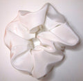 White Silk Crepe de Chine Hair Scrunchy - Regular