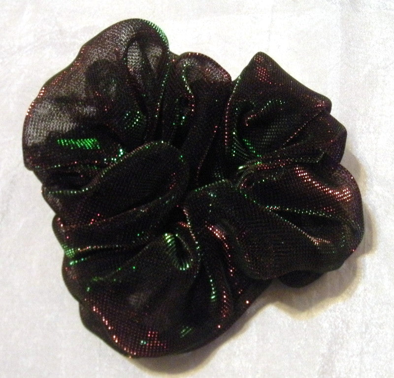 Green and Red Iridescent Hair Scrunchy - Regular
