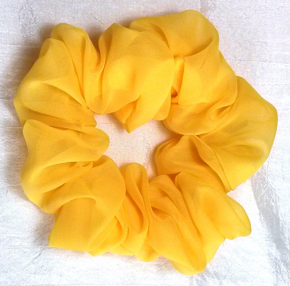 Yellow Chiffon Hair Scrunchy - Full