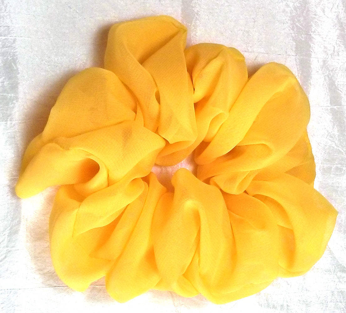 Yellow Chiffon Hair Scrunchy - Jumbo