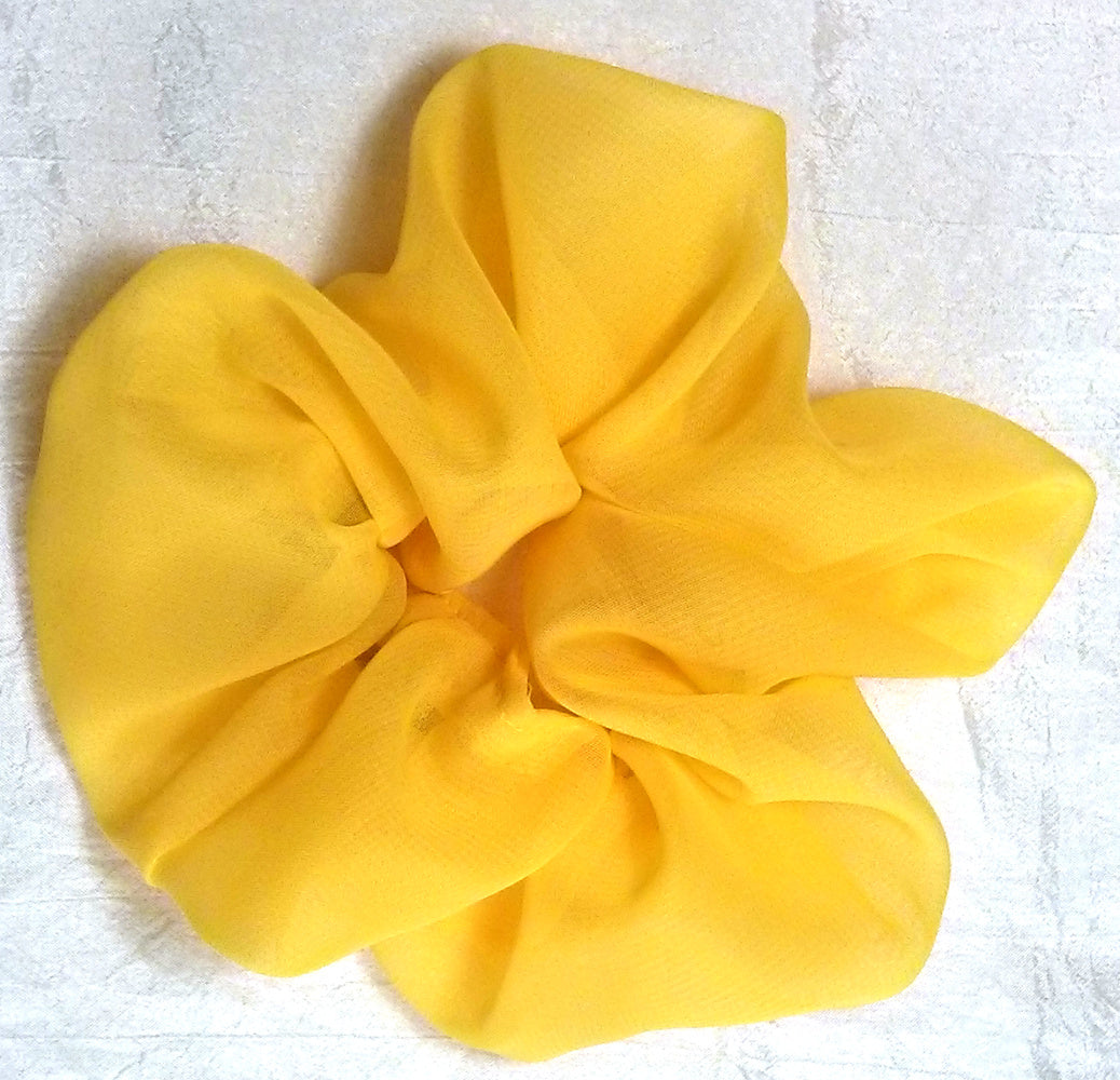 Yellow Chiffon Hair Scrunchy - Large