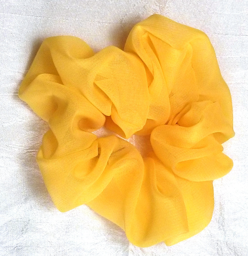 Yellow Chiffon Hair Scrunchy - Regular