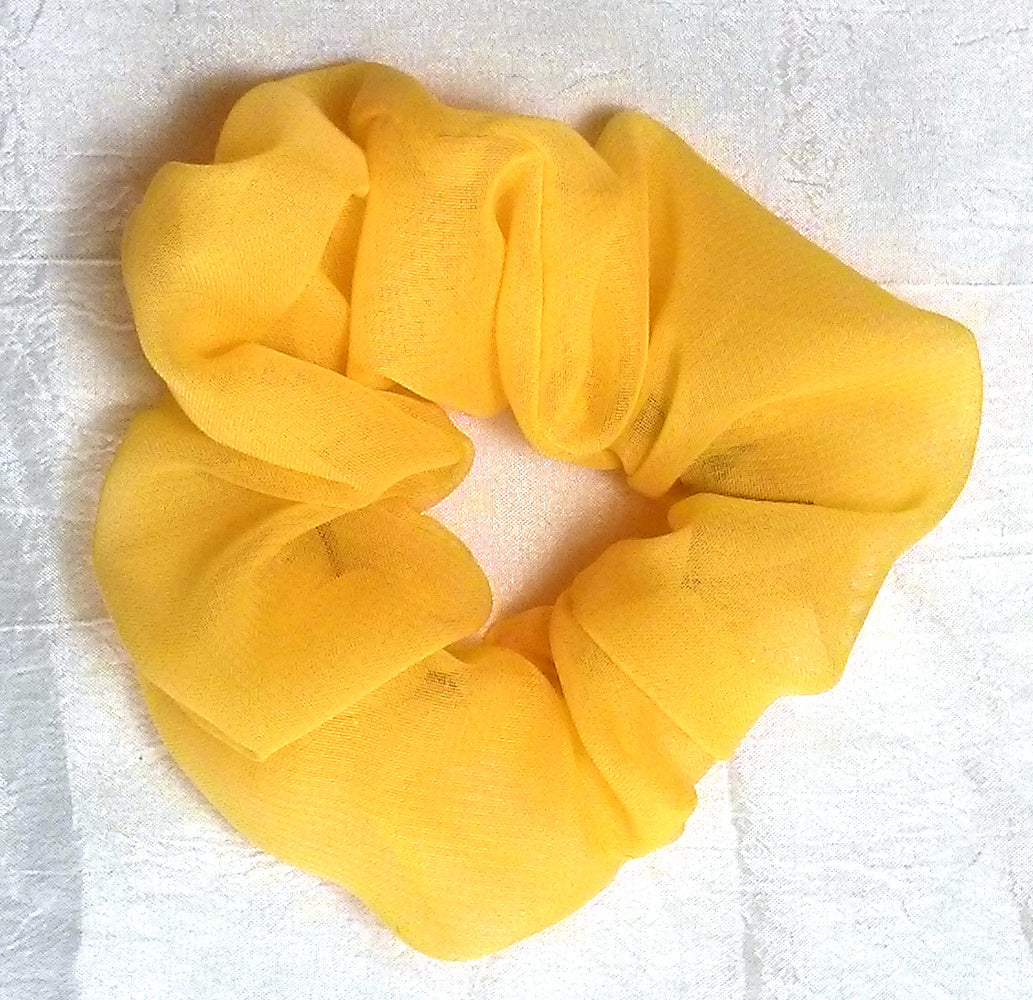 Yellow Chiffon Hair Scrunchy - Small