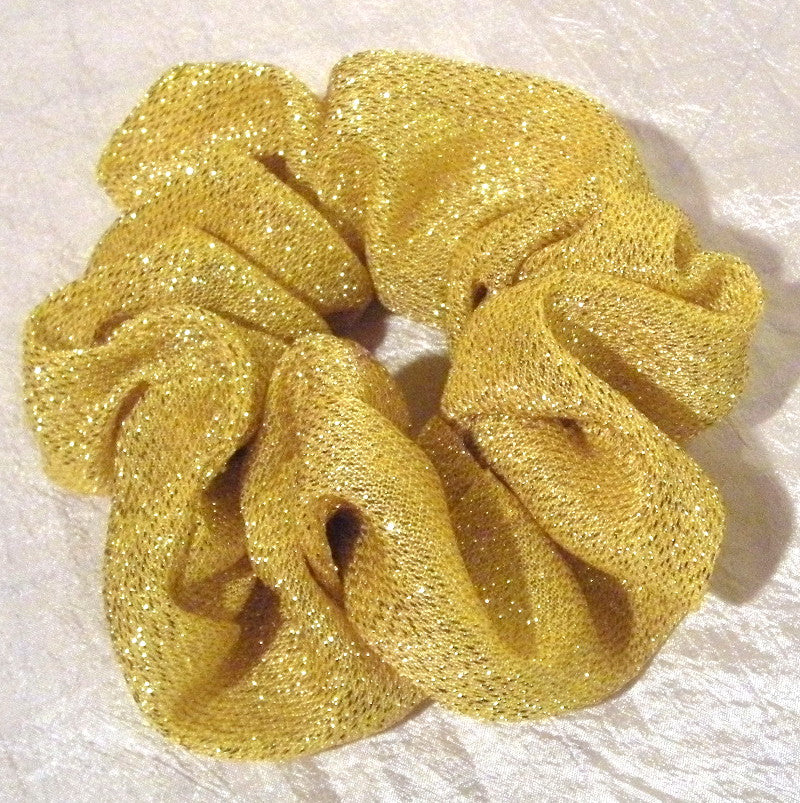 Yellow Sparkly Hair Scrunchie - Regular