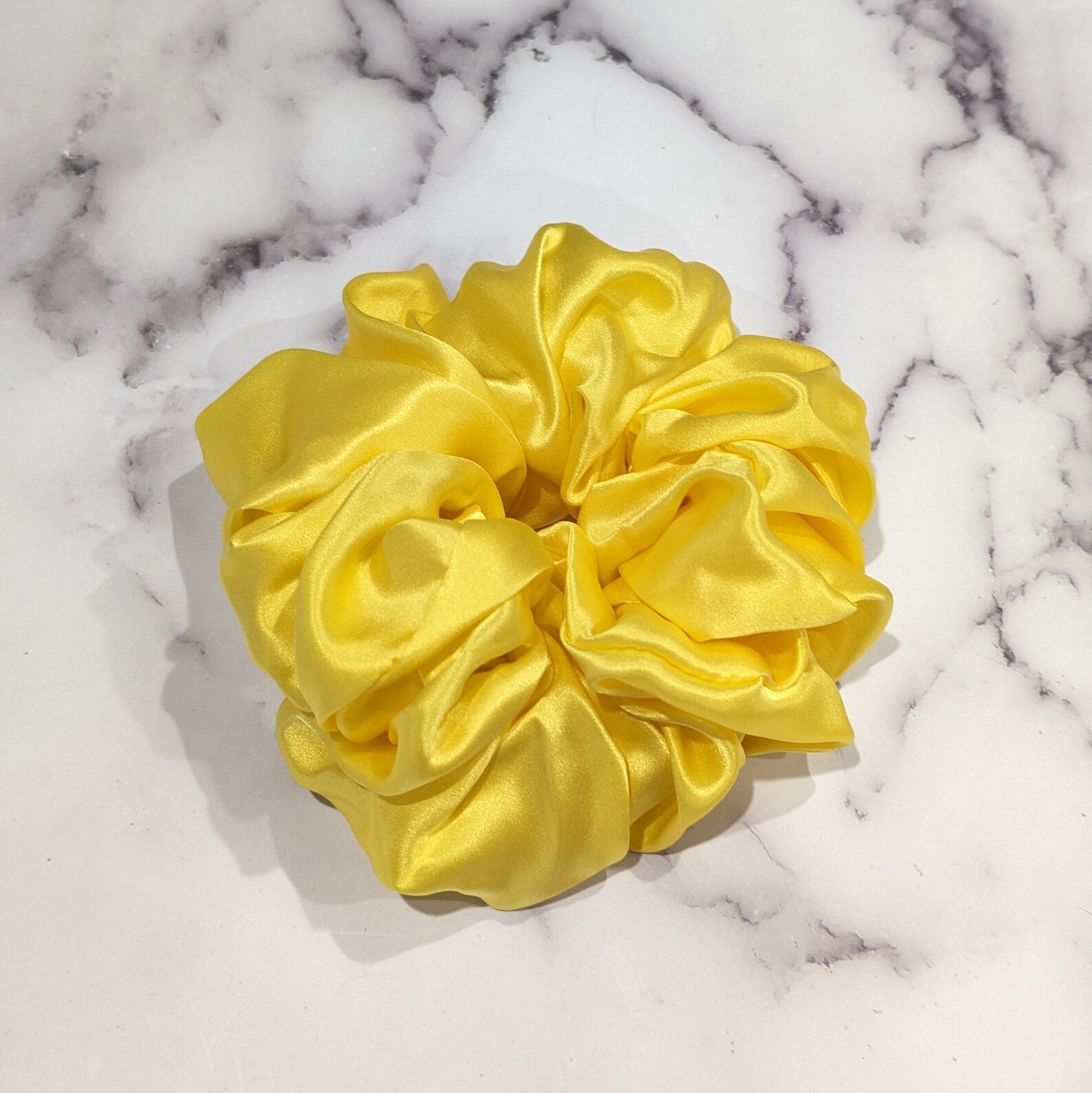 Yellow Silk Charmeuse Scrunchy - Jumbo