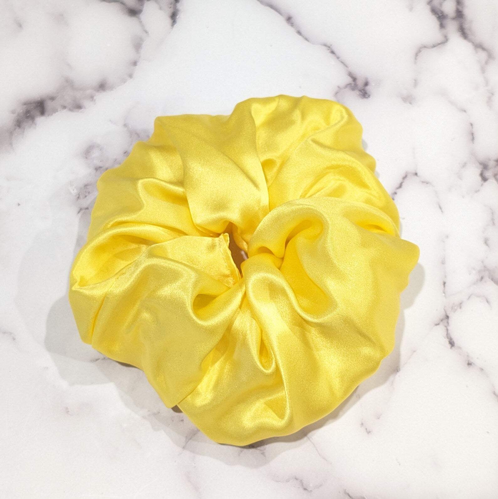 Yellow Silk Charmeuse Scrunchy - Large