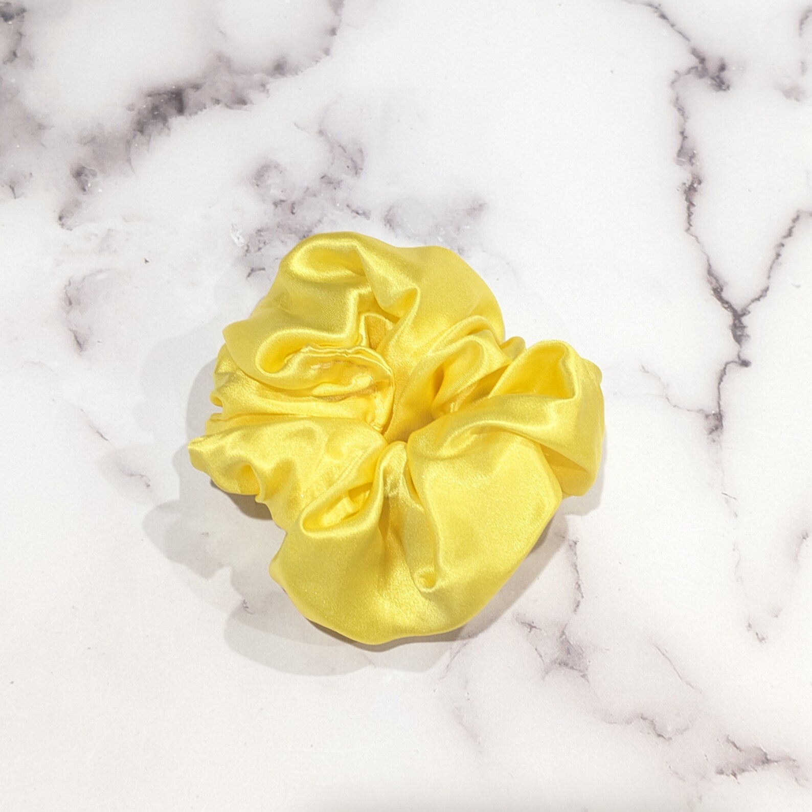 Yellow Silk Charmeuse Scrunchy - Small
