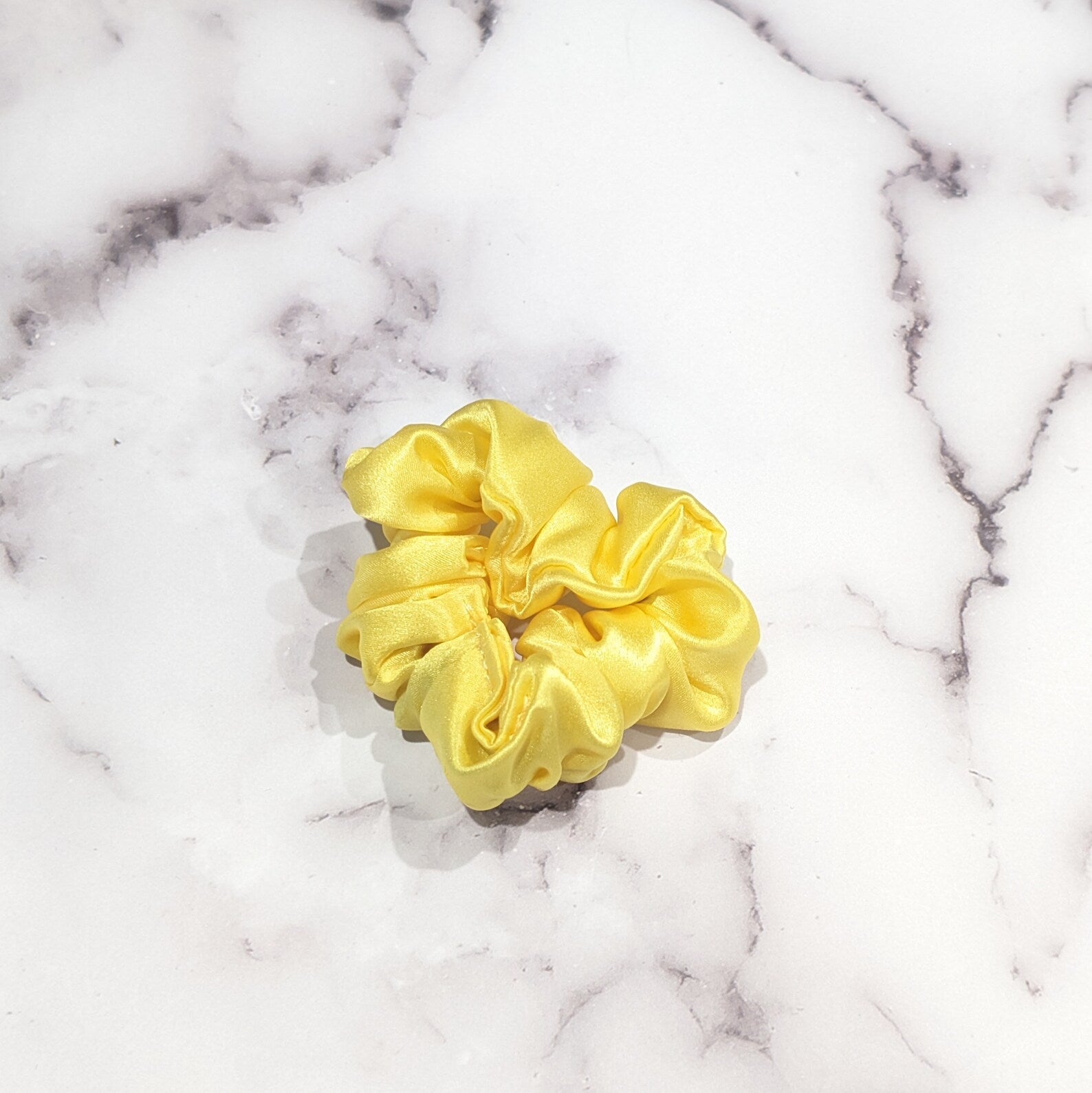 Yellow Silk Charmeuse Scrunchy - Twiggy Scrunchies