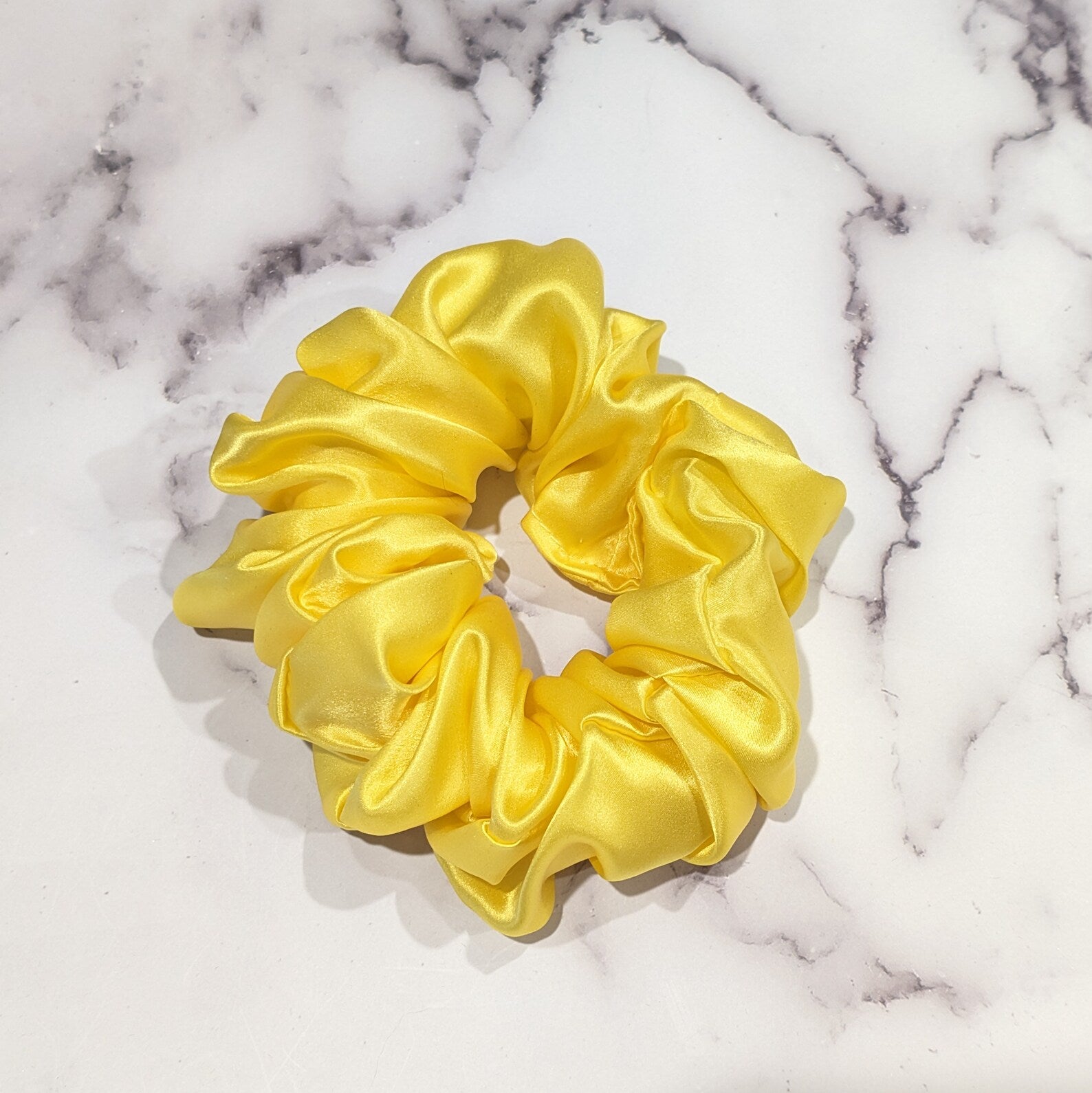 Yellow Silk Charmeuse Scrunchy - Full