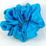 Turquoise Silk Charmeuse Scrunchy-Full