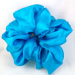 Turquoise Silk Charmeuse Scrunchy-Jumbo