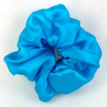 Turquoise Silk Charmeuse Scrunchy-Regular