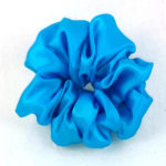 Turquoise Silk Charmeuse Scrunchy-Small