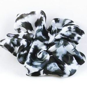 Black and Gray Cheetah Chiffon Hair Scrunchy-Regular