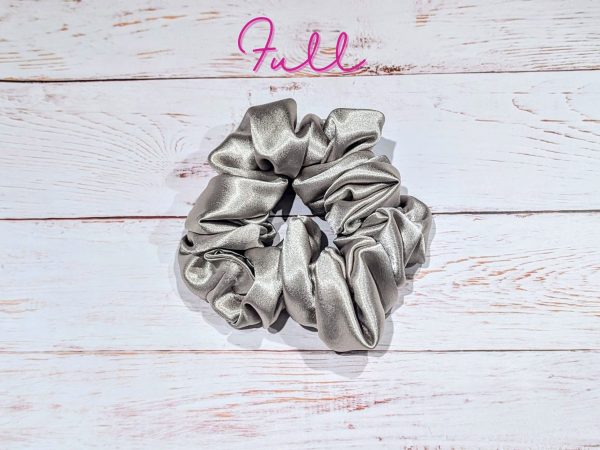 champagne satin hair scrunchies - Full size