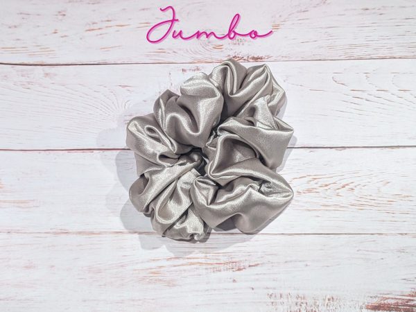 champagne satin hair scrunchies - Jumbo size