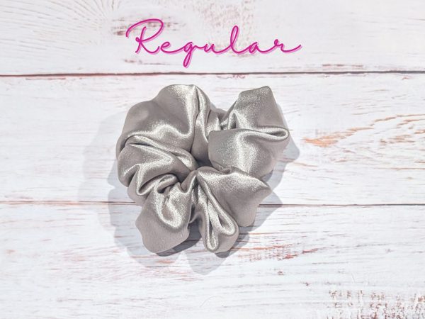 champagne satin hair scrunchies - Regular size