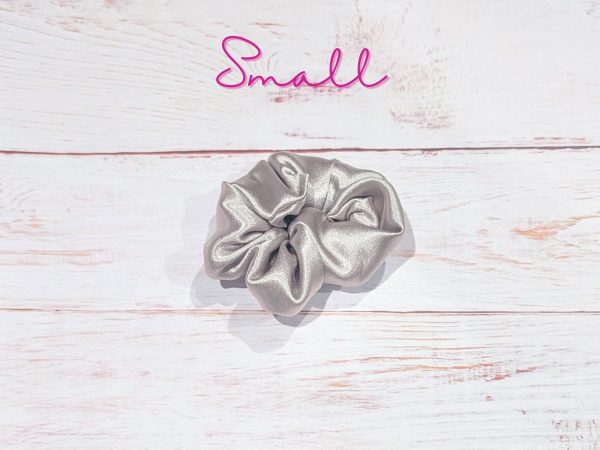 champagne satin hair scrunchies - Small size