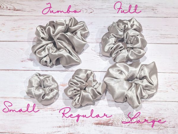 champagne satin hair scrunchies - all sizes