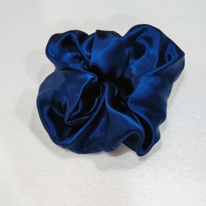 Navy Blue Silk Scrunchy - Large size