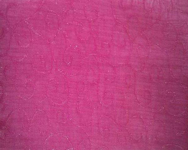 Candy Pink Jacquard Organza fabric for hair scrunchies