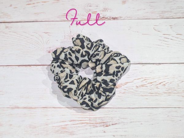 Leopard Crepe de Chine scrunchies - full size