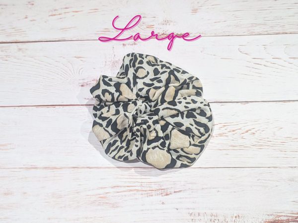 Leopard Crepe de Chine scrunchies - large size