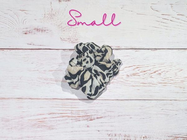 Leopard Crepe de Chine scrunchies - small