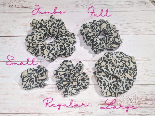 Leopard Crepe de Chine scrunchies - all sizes