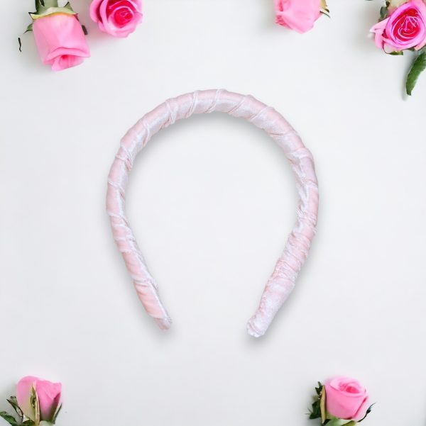 Light Peach Velvet Padded Headband - Image 2