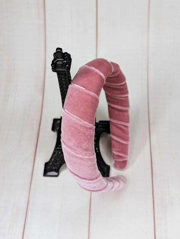 Dusty Rose Pink Velvet Padded Headband - Image 3