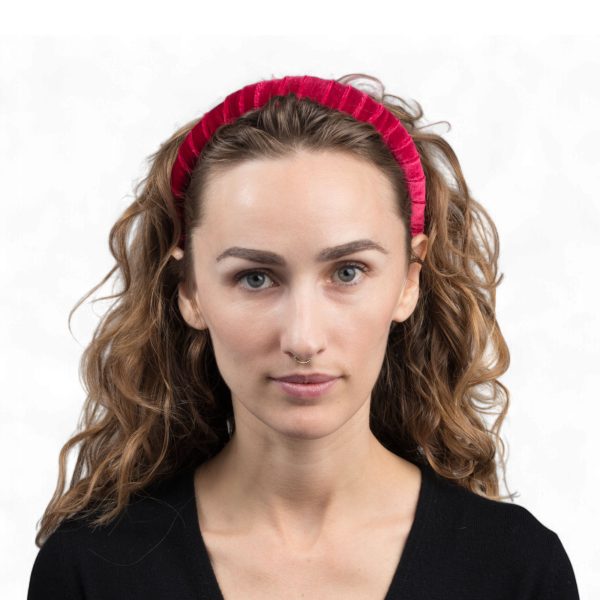 Red Velvet Padded Headband - Image 3
