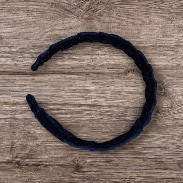 Navy Blue Velvet Padded Headband - Image 6